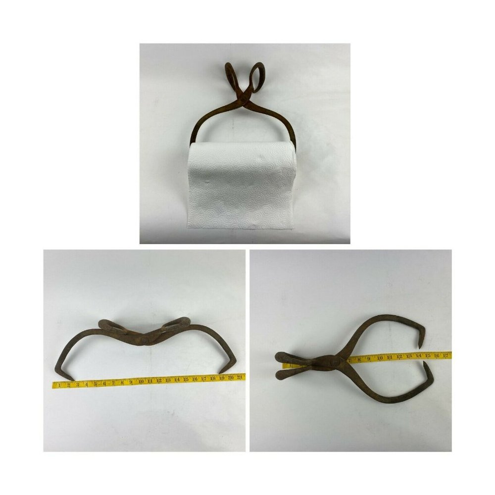 Vintage Log Tree Ice Tongs Rustic Ranch Cabin